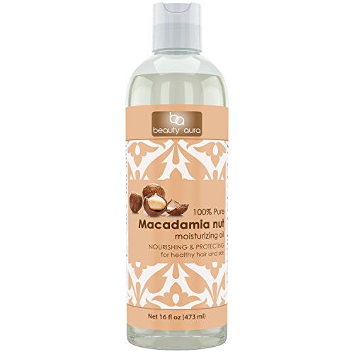 Beauty Aura 100% Pure Macadamia Oil, 16 Fl Ounce - Cold Pressed & Hexane Free - No Synthetic Preservatives, Colors or Fragnances Beauty Aura 100% Pure Macadamia Oil, 16 Fl Ounce - Cold Pressed & Hexane Free - No Synthetic Preservatives, Colors or Fragnances