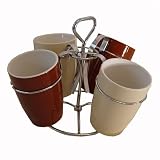 Set 4 mugs chocolat et écru