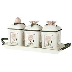 Villeroy & Boch 14-5476-8355 Wildrose Charm Marmeladendosen-Set 3tlg. mit Tablett