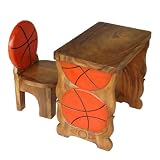 Handmade Basketball Design Kids Table & Chair Set