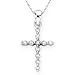 10K White Gold 1/4 ct. Diamond Cross Pendant with Chain
