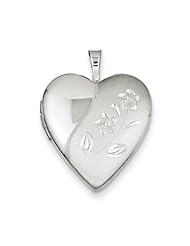 Sterling Silver 20mm D/C Floral Heart Locket. Metal Wt- 3.4g
