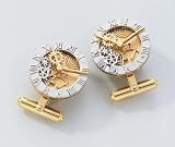 18K Yellow Gold and Platinum Cuff Links