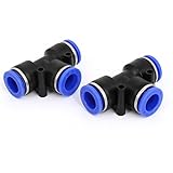 uxcell クイック継手　コネクター　真空継手　ブラック　ブルー　12mmー12mm 2個入