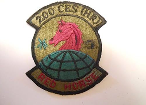 Unused Authentic Original Vintage United States US Air Force 200 CES (HR) Red Horse Patch USA Collectible Militaria