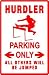 HURDLER PARKING track & field sport run sign