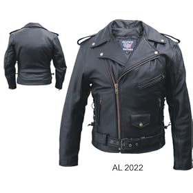 Mens black PREMIUM Buffalo Leather Motorcycle Jacket Zipout liner sidelaces & Antique hardware 50