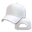 Blank / Plain Adjustable Velcro Baseball Cap / Hat - White