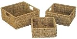 BRAND NEW SET OF 3 SQUARE SEAGRASS STORAGE BASKET