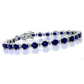11.43ct Sapphire and Diamond Bracelet in 14Kt White Gold by