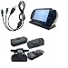 Black Leather Case for Sony PSP + Psp 2-in-1 Usb Data Transfer / Charger Cable + Charger Stand Cradle for Sony PSP