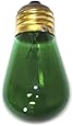 String Light Company S1411WG Green S14 Light Bulb with E26 Base, 11-Watt (Pack of 12)