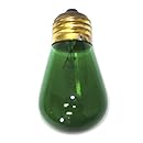 String Light Company S1411WG Green S14 Light Bulb with E26 Base, 11-Watt (Pack of 12)