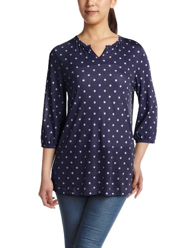 (エスマイル)S.MILE 綿レーヨン天竺ドットプリント7分袖チュニック