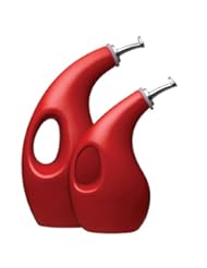 Kitchen: Rachael Ray Stoneware EVOO Oil and Vinegar Dispensing Bottle Set, 2-Piece, Red - Rachael Ray