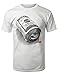 URBANCREWS Mens Hipster Hip Hop Roll of Money T-Shirt White Large
