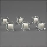 Set of 12 Square Glass Votive Candle Holders