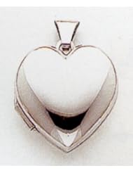 14kt White Gold Domed Heart Locket - XL186