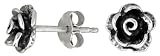 Small Sterling Silver Rose Stud Earrings