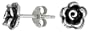 Tiny Sterling Silver Rose Stud Earrings