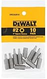 DEWALT DW2202B10 #2 Square Recess 1-Inch Bit Tip (10-Pack)