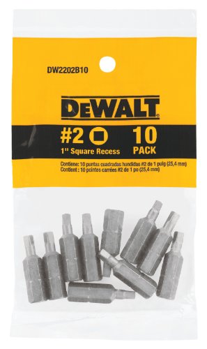 Best Price DEWALT DW2202B10 2 Square Recess 1-Inch Bit Tip 10-PackB000683VPM