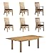 Lichfield Extending Dining Table 4 Slat Back Leather Chairs 2 Carver Leather Chairs Set