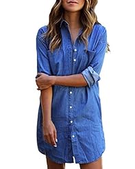 Sexy Denim Long Sleeves  Shirt  Dress