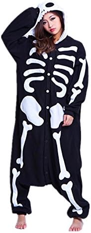 Unisex Plush Animal Onesies Pajamas Cosplay Skeleton Cosplay Size M
