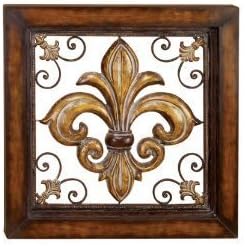 Tuscan Square Wrought Iron Wall Grill with Fleur-De-Lis by One Classy Place