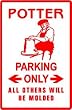 POTTER PARKING sign * st craft man clay