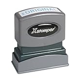 Xstamper(R) One-Color Title Stamp, Pre-Inked, Original, Blue
