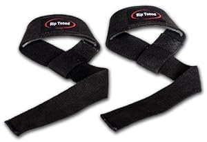 Weight Lifting Straps By Rip Toned Padded for Wrists - *Limited Time Sale* - Bonus Ebook - Black Cotton - Men or Women Weightlifting Straps