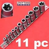 11 pc FEMALE E-TORX (star) SOCKET Set w/RAIL