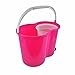Woodsam (TM) Magic Spin Mop Microfiber Spining with Bucket 2 Heads 360° Rotating Floor Mop Easy (Pink)