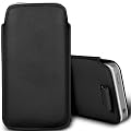 Gadget Giant Vodafone 155 Black PU Leather Pull Tab Protective Pouch Case Cover