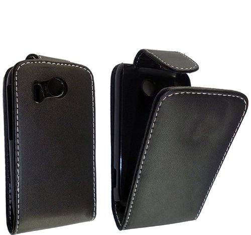 FOR HTC EXPLORER A310E STYLISH AND SMOOTH BLACK LEATHER FLIP CASE COVER POUCH