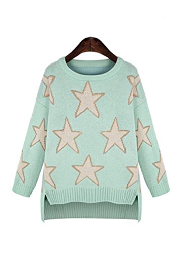 レディース (3色選択)  パステルカラー星柄ニット　オリジナルBAGセット#1028