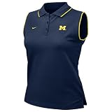 Nike Michigan Wolverines Navy Blue Ladies Sleeveless Polo