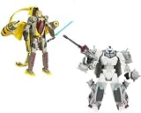 Star Wars Transformers Crossovers Blockbuster 2 Pack 7 Inch Tall Figure Set - Anakin Skywalker to Jedi Starfighter with 2 Lightsabers and Captain Rex to AT-TE with Blaster Rifle