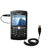 Coiled Power Hot Sync and Charge USB Data Cable w/ Tip Exchange for the Blackberry 8820 - Gomadic Brand