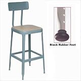 18 Stool-Pressed Wood Seat and Back (Black Rubber Feet) (Set of 2) Stool Color: Putty