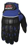 JOE ROCKET SUZUKI BLUE/BLACK FUEL LEATHER-TOP GLOVES! SMALL