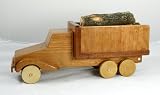 Hand made Wooden Toy Dump Truck with real logs. Made in the USA