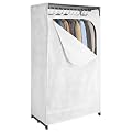 Clothes Closet with Shelf - White/ Chrome (46")