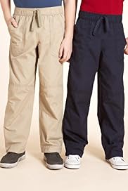2 Pack - Pure Cotton Straight Leg Trousers