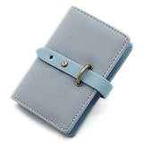 DEEZOMO Leather Unisex Credit Card Holder with 26 Card Slots - Book Style - Size 4.2L X 3 X 0.7 Inches - Blue