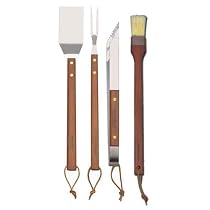 LamsonSharp 4-Piece Stainless Steel and Rosewood Barbecue Tool Set