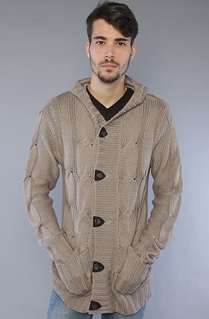 Freshjive The Campos Sweater in Elephant Skin,Sweaters for Men, Extra Large,Elephant
