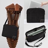 miim Gold Stitch Suede Sleeve Black For MSI WindPad 110W 10-Inch Tablet Laptop Bag Shoulder Strap Fast Shipping